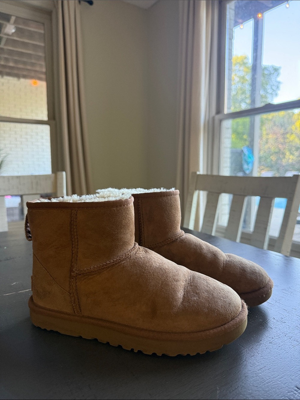 UGG Chestnut Suede Shearling Boots